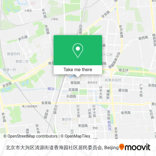 北京市大兴区清源街道香海园社区居民委员会 map