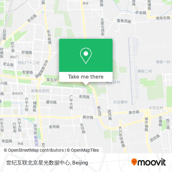 世纪互联北京星光数据中心 map