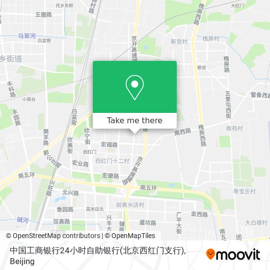 中国工商银行24小时自助银行(北京西红门支行) map