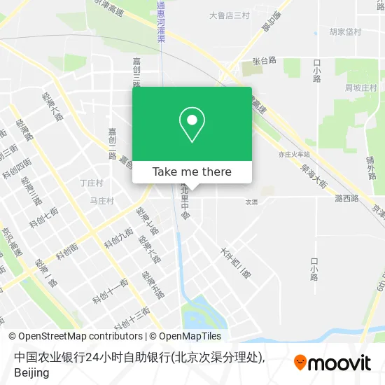 中国农业银行24小时自助银行(北京次渠分理处) map
