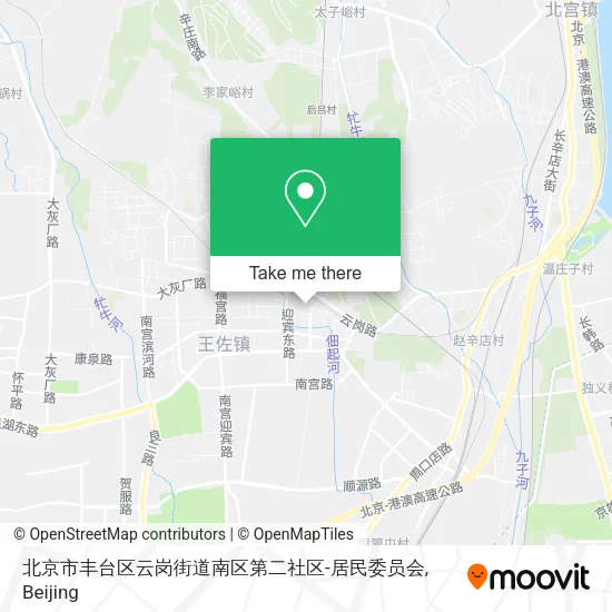 北京市丰台区云岗街道南区第二社区-居民委员会 map