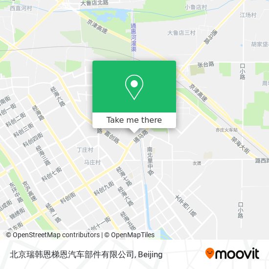 北京瑞韩恩梯恩汽车部件有限公司 map