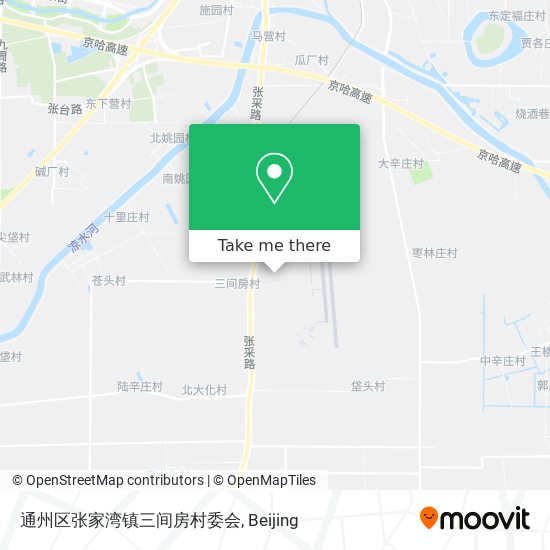 通州区张家湾镇三间房村委会 map
