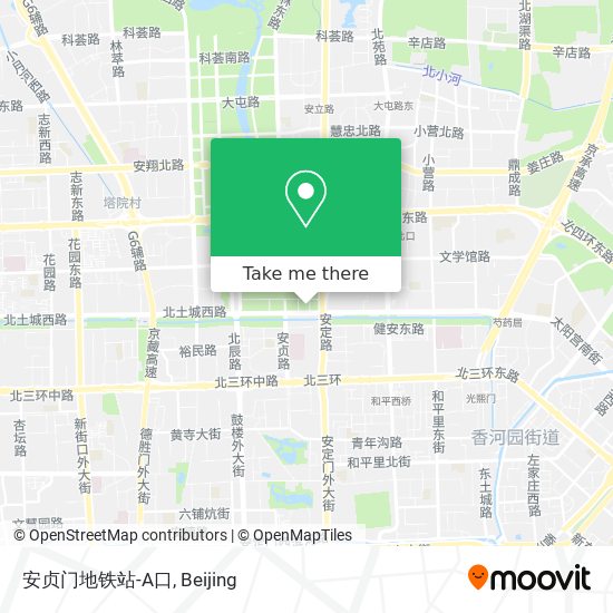 安贞门地铁站-A口 map