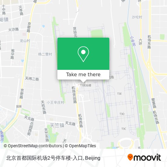 北京首都国际机场2号停车楼-入口 map