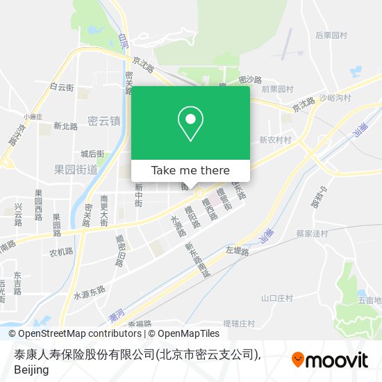 泰康人寿保险股份有限公司(北京市密云支公司) map