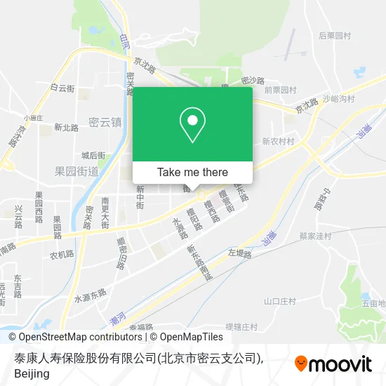 泰康人寿保险股份有限公司(北京市密云支公司) map