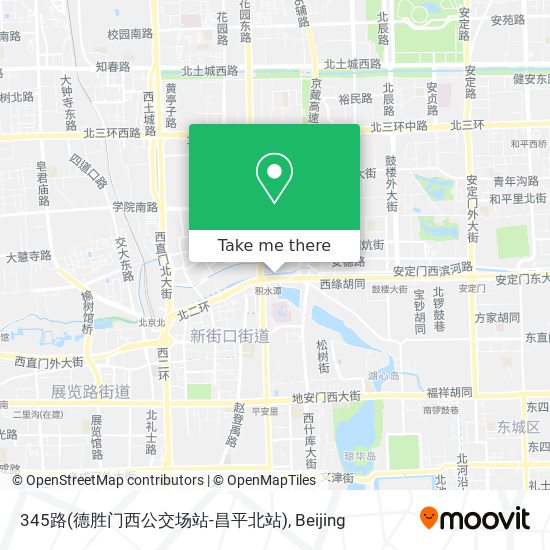 345路(德胜门西公交场站-昌平北站) map