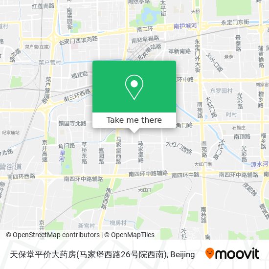 天保堂平价大药房(马家堡西路26号院西南) map