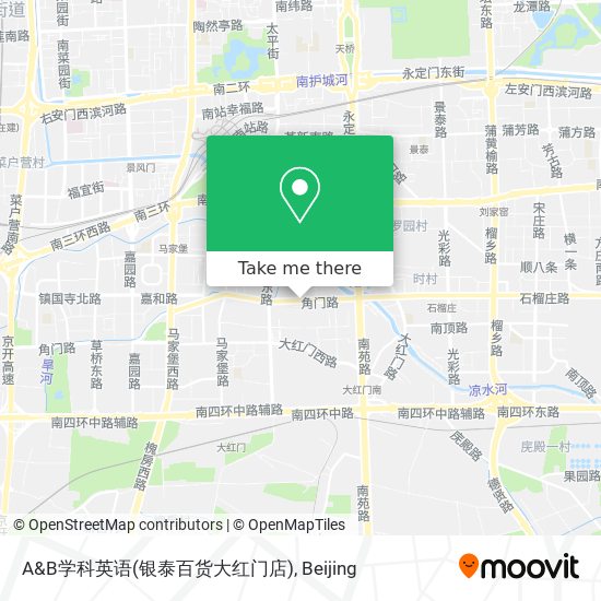 A&B学科英语(银泰百货大红门店) map