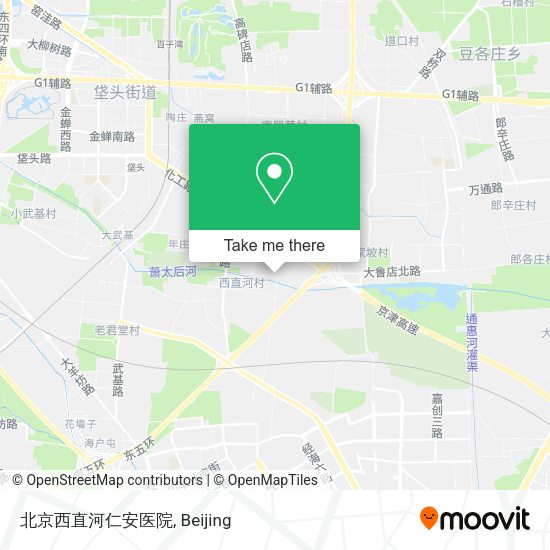 北京西直河仁安医院 map