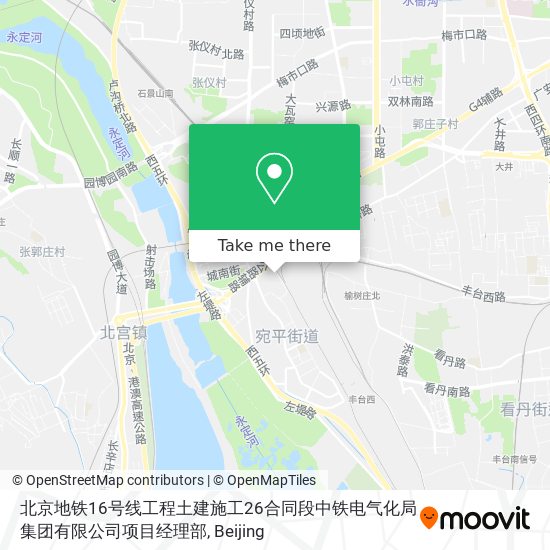 北京地铁16号线工程土建施工26合同段中铁电气化局集团有限公司项目经理部 map
