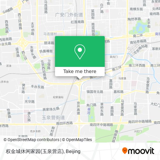 权金城休闲家园(玉泉营店) map