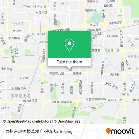 眉州东坡酒楼草桥店-停车场 map