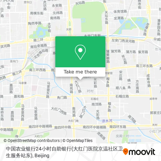 中国农业银行24小时自助银行(大红门医院京温社区卫生服务站东) map