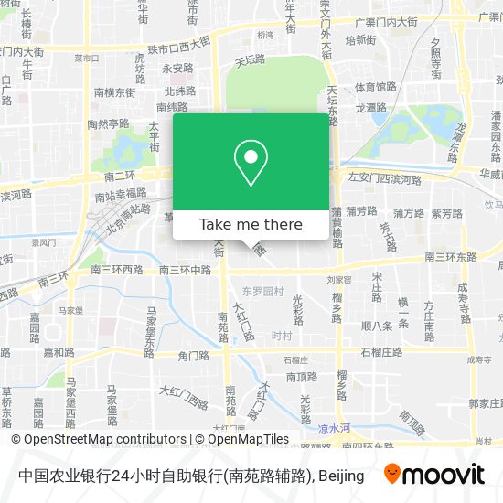 中国农业银行24小时自助银行(南苑路辅路) map