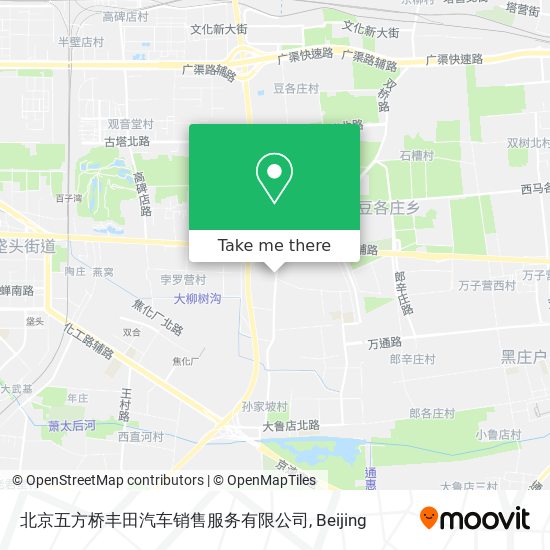 北京五方桥丰田汽车销售服务有限公司 map