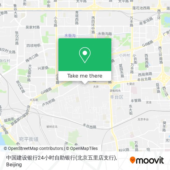 中国建设银行24小时自助银行(北京五里店支行) map