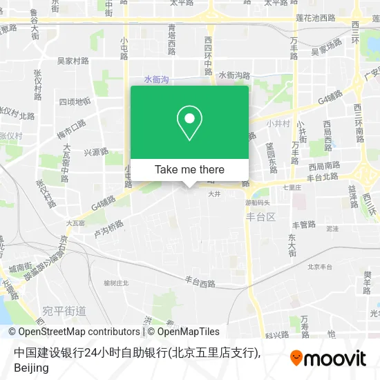 中国建设银行24小时自助银行(北京五里店支行) map
