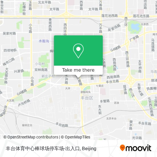 丰台体育中心棒球场停车场-出入口 map