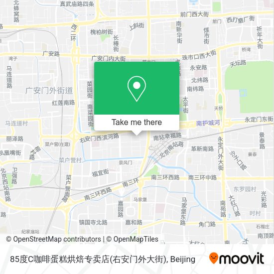 85度C咖啡蛋糕烘焙专卖店(右安门外大街) map