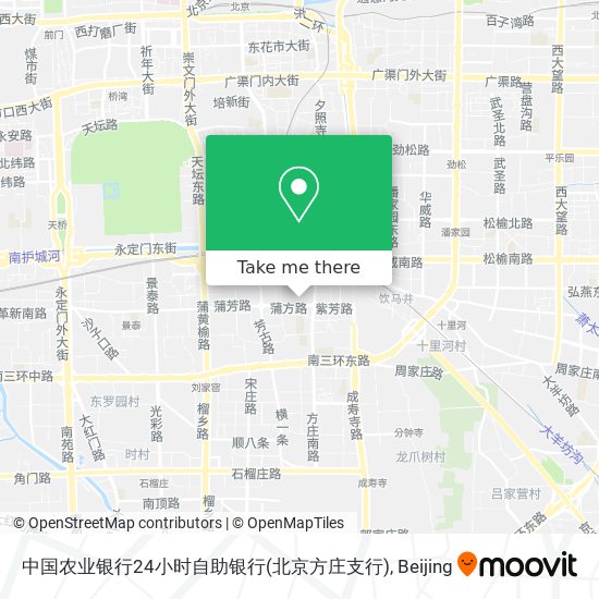 中国农业银行24小时自助银行(北京方庄支行) map