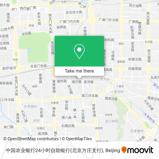 中国农业银行24小时自助银行(北京方庄支行) map