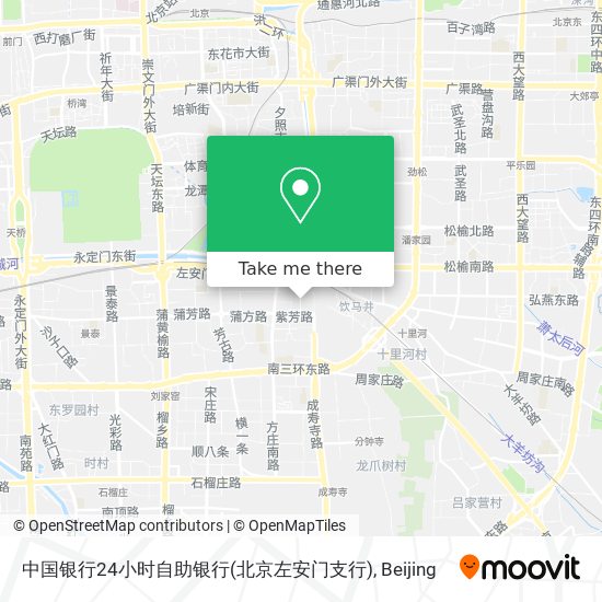 中国银行24小时自助银行(北京左安门支行) map
