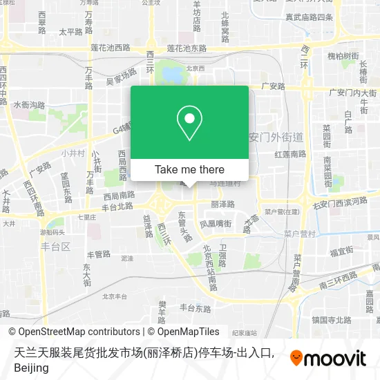 天兰天服装尾货批发市场(丽泽桥店)停车场-出入口 map