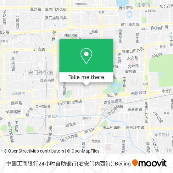 中国工商银行24小时自助银行(右安门内西街) map
