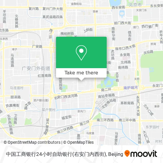 中国工商银行24小时自助银行(右安门内西街) map