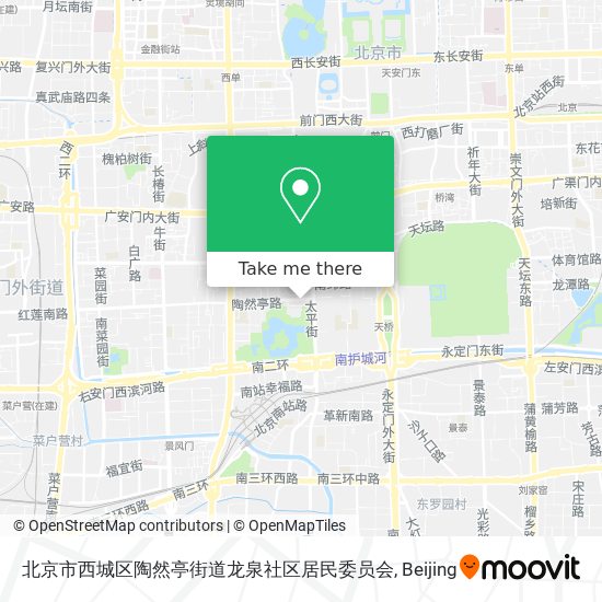北京市西城区陶然亭街道龙泉社区居民委员会 map