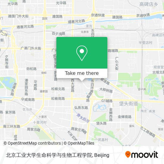 北京工业大学生命科学与生物工程学院 map