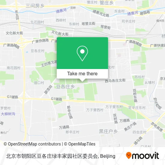 北京市朝阳区豆各庄绿丰家园社区委员会 map