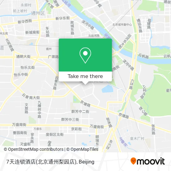 7天连锁酒店(北京通州梨园店) map