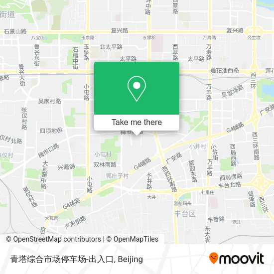 青塔综合市场停车场-出入口 map