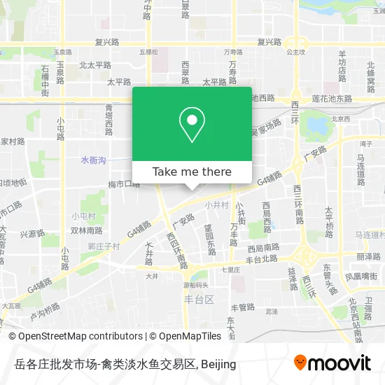 岳各庄批发市场-禽类淡水鱼交易区 map