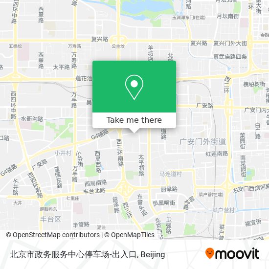 北京市政务服务中心停车场-出入口 map