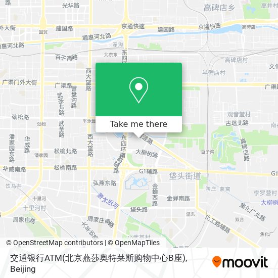 交通银行ATM(北京燕莎奥特莱斯购物中心B座) map
