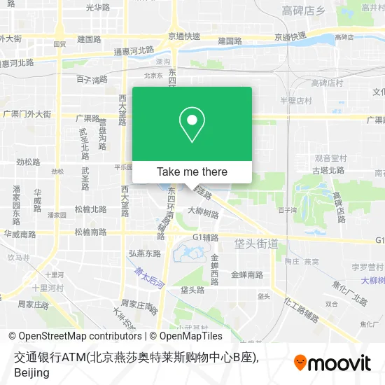 交通银行ATM(北京燕莎奥特莱斯购物中心B座) map