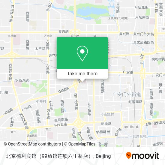 北京德利宾馆（99旅馆连锁六里桥店） map