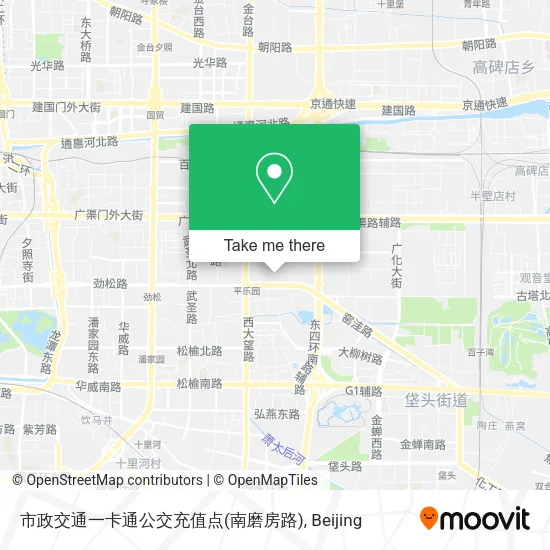 市政交通一卡通公交充值点(南磨房路) map