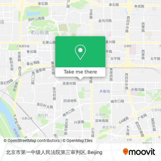 北京市第一中级人民法院第三审判区 map