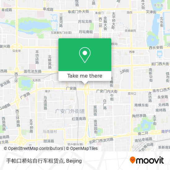 手帕口桥站自行车租赁点 map