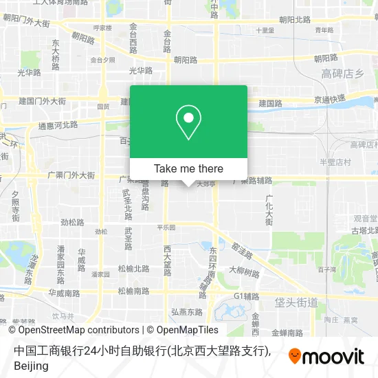 中国工商银行24小时自助银行(北京西大望路支行) map