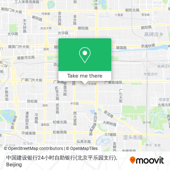 中国建设银行24小时自助银行(北京平乐园支行) map