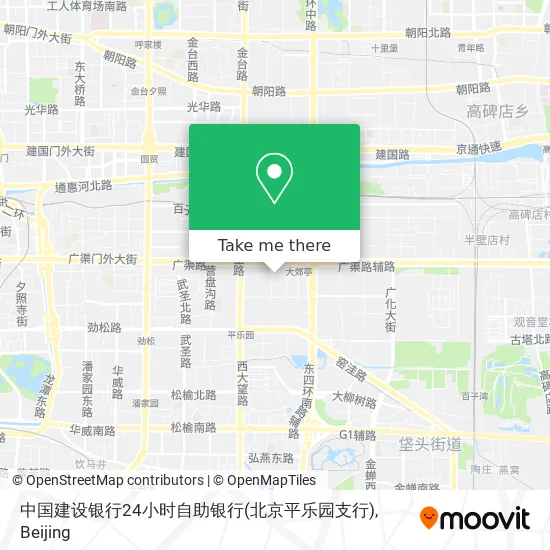 中国建设银行24小时自助银行(北京平乐园支行) map