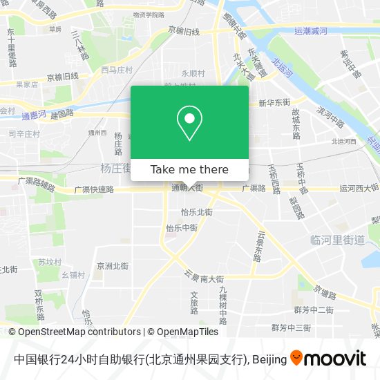 中国银行24小时自助银行(北京通州果园支行) map