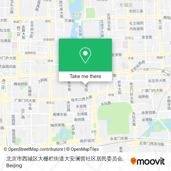 北京市西城区大栅栏街道大安澜营社区居民委员会 map
