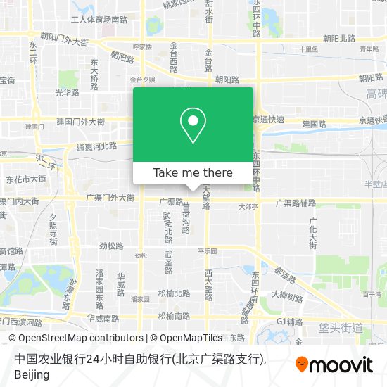 中国农业银行24小时自助银行(北京广渠路支行) map